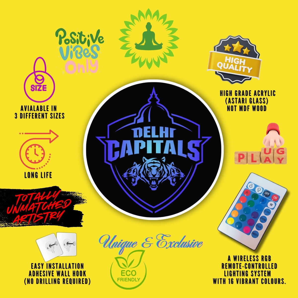 Delhi Capitals Premium Logo with Features