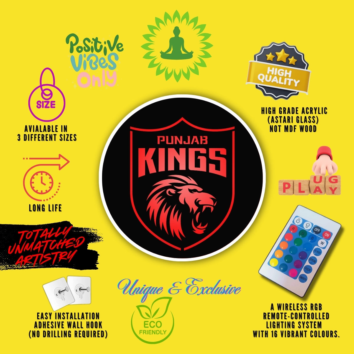 Punjab Kings Premium Logo with  
Premium Features