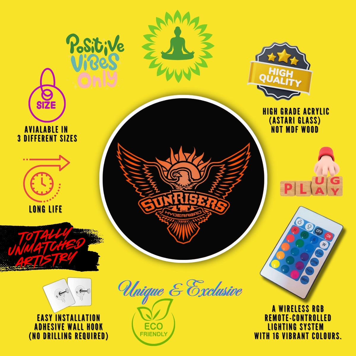 Sunrisers Hyderabad Premium IPL Logo with premium features