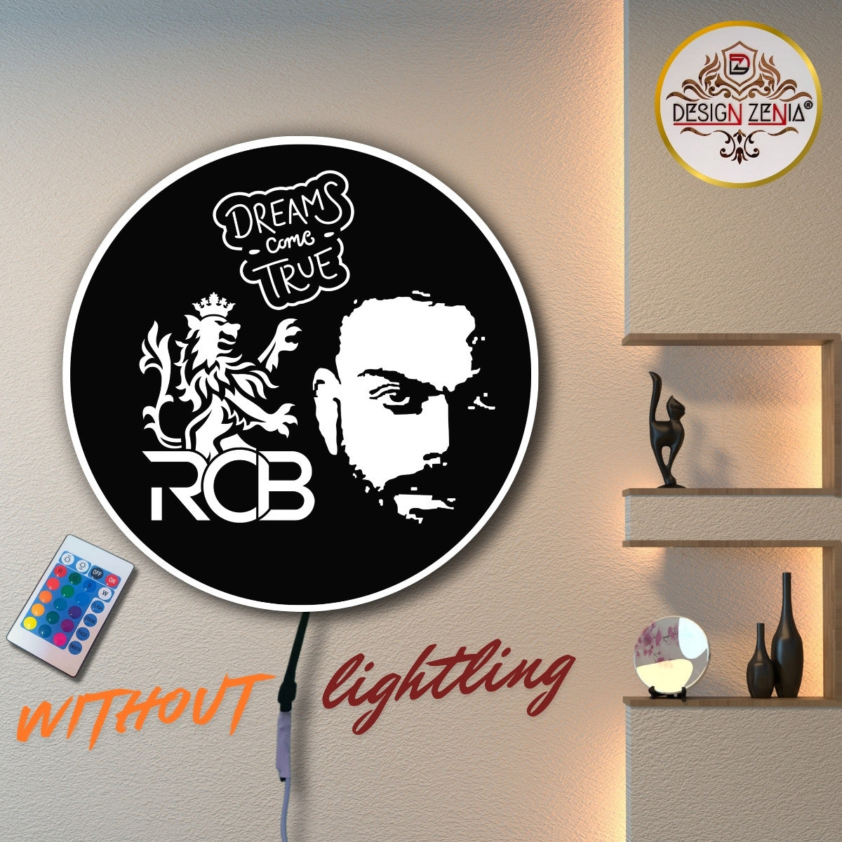 RCB Fan Special LED Wall Art with Virat Kohli's Signature Style