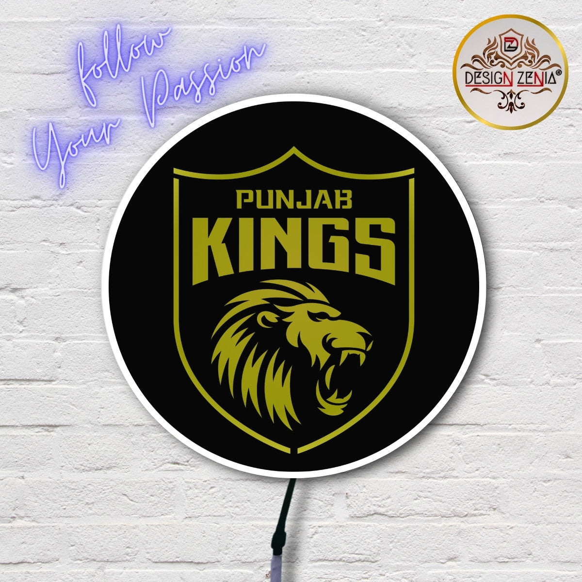 RGB LED Wall Art Decor – Punjab Kings Fans Edition