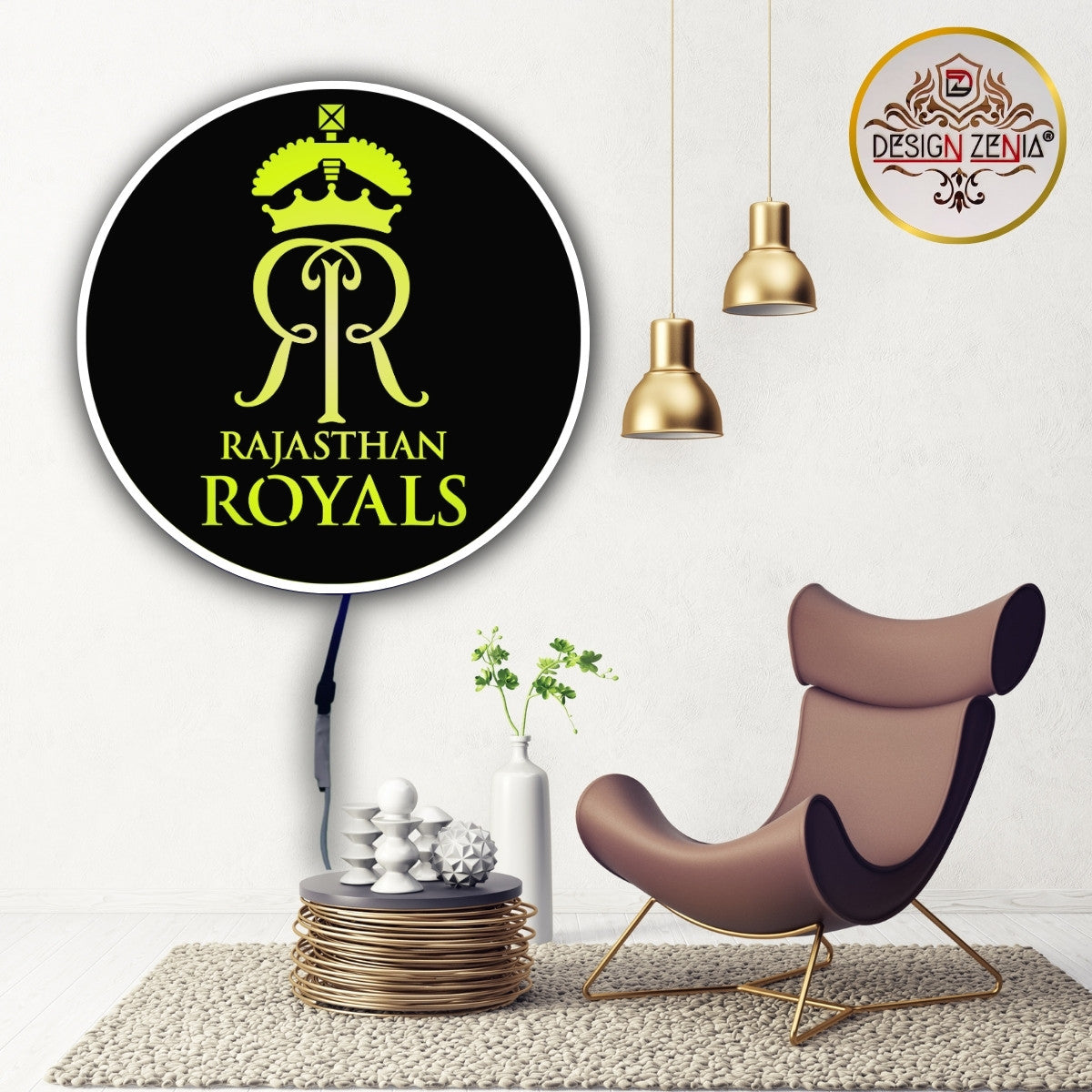 RR IPL LOGO LED Wall Art with Wireless Remote & Color Control