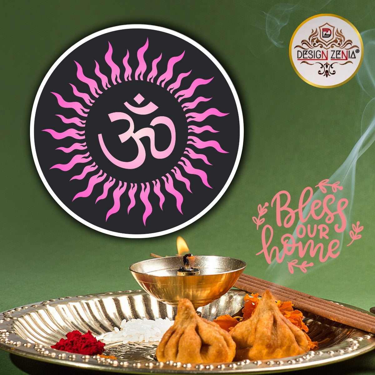 Sacred OM LED Mandir Light – Temple Wall Art