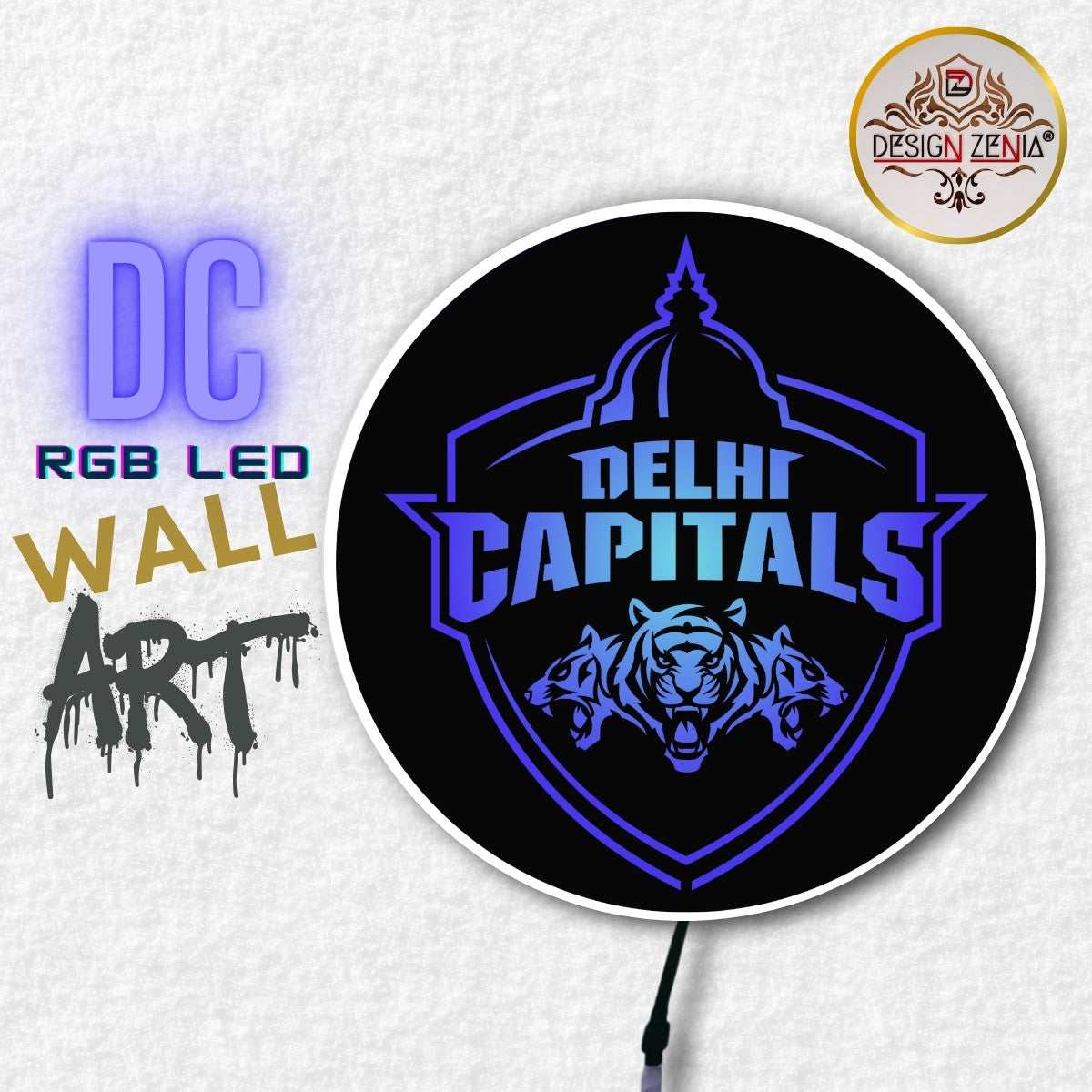 Sports Theme LED Wall Art Decor – IPL Delhi Capitals