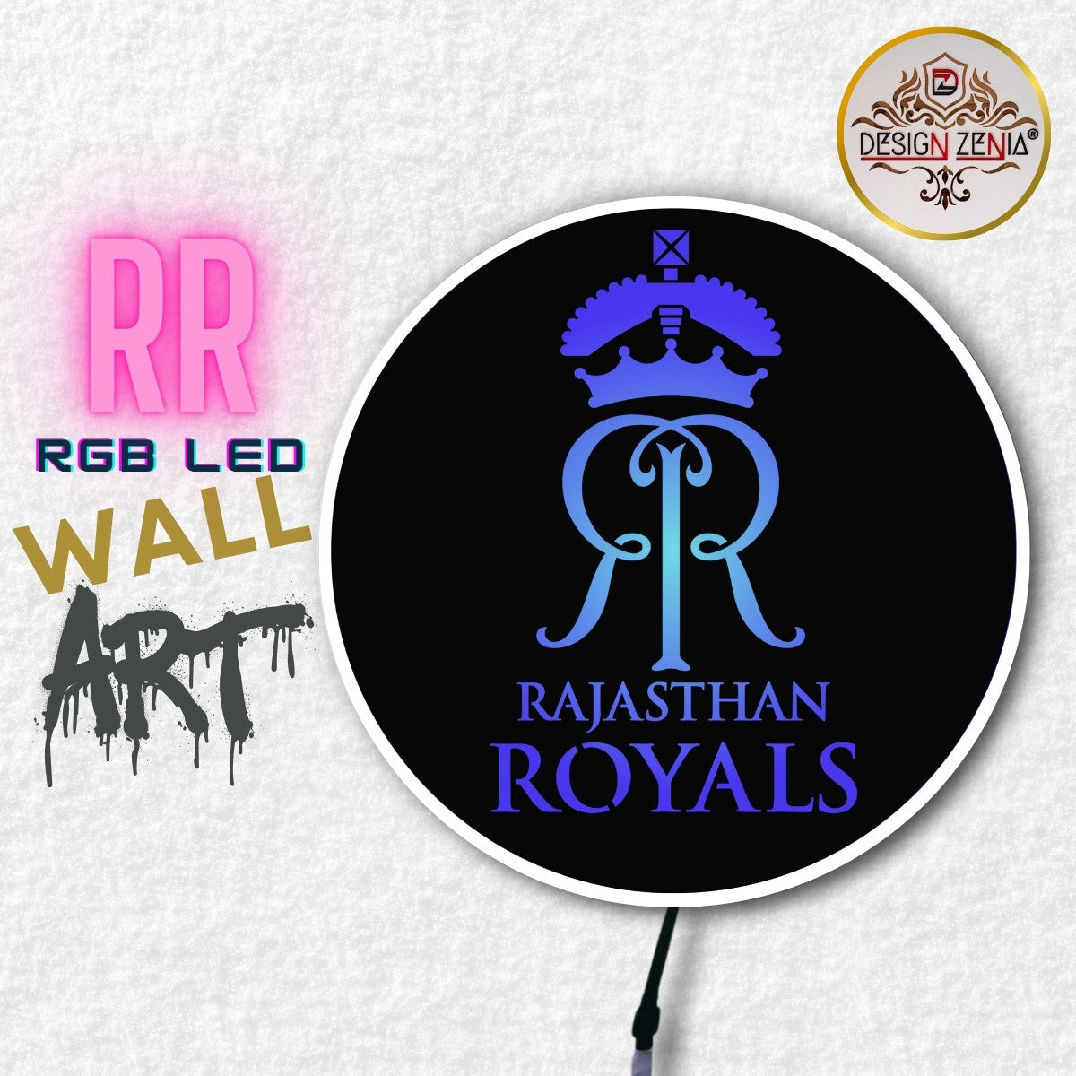 Sports Theme LED Wall Art Decor – IPL Rajasthan Royals